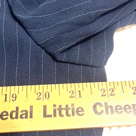 Mary McFadden Womens Size 16 Navy Blue Pinstripes 3 Button Suit Jacket Lined NEW - Picture 8 of 10